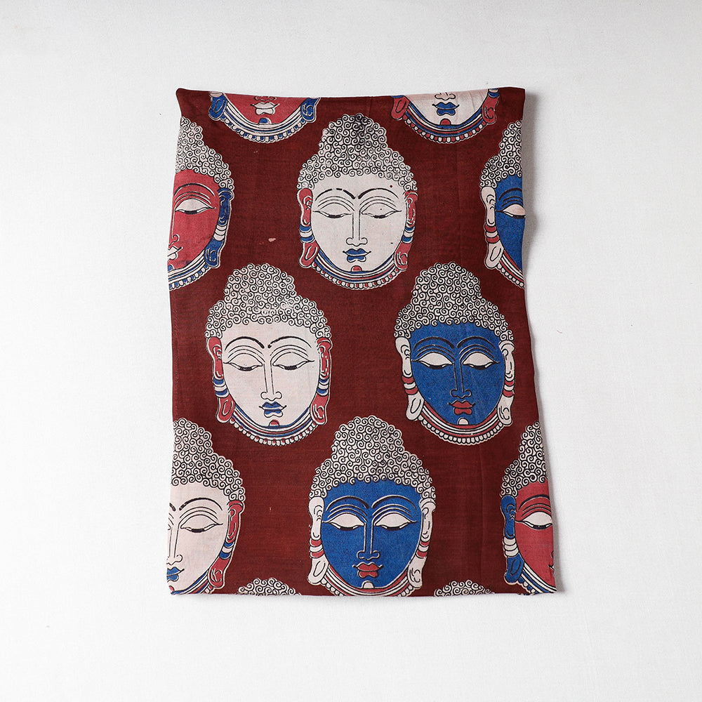 Handpainted Srikalahasti Kalamkari Pen Work Chanderi Silk Precut Fabric