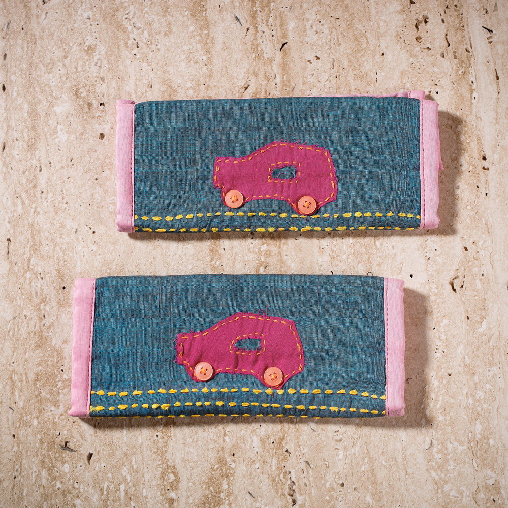 Handmade Fridge Handle / Seat Belt Cover by Jugaad (Set of 2)