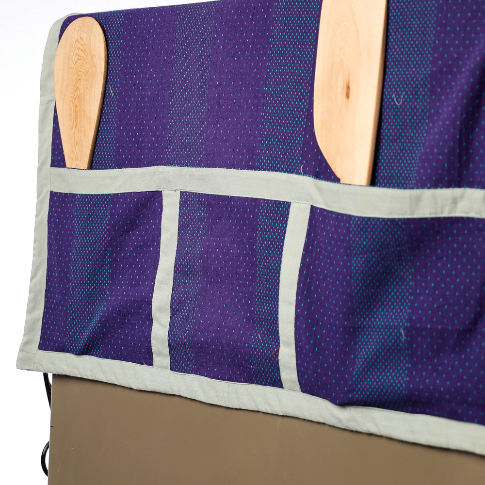 Hand Block Printing Cotton Fridge Top Cover with Multiple Pockets