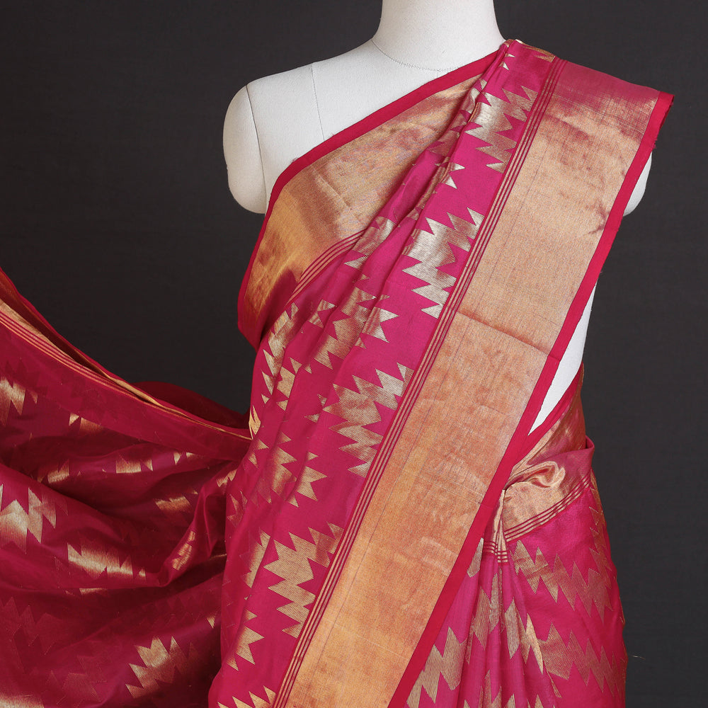 Traditional Chanderi Silk Buti Handloom Zari Work Saree by Rauph Khan