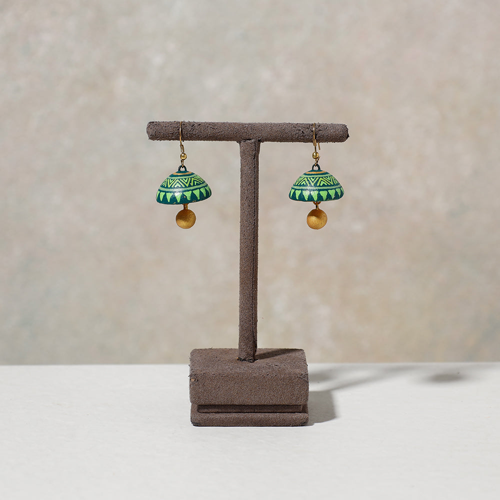 Miniature Handpainted Terracotta Jhumki Earrings