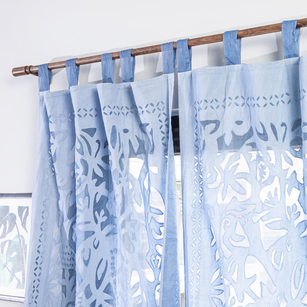 Applique Cutwork Cotton Door Curtain from Barmer (7 x 3.5 feet) (single piece)