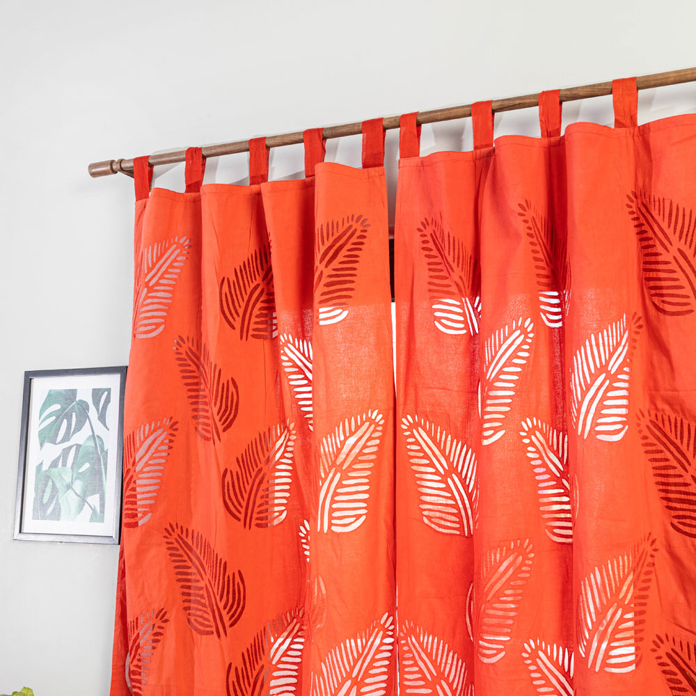 Applique Leaves Cutwork Door Curtain from Barmer (7 x 3.5 feet) (single piece)