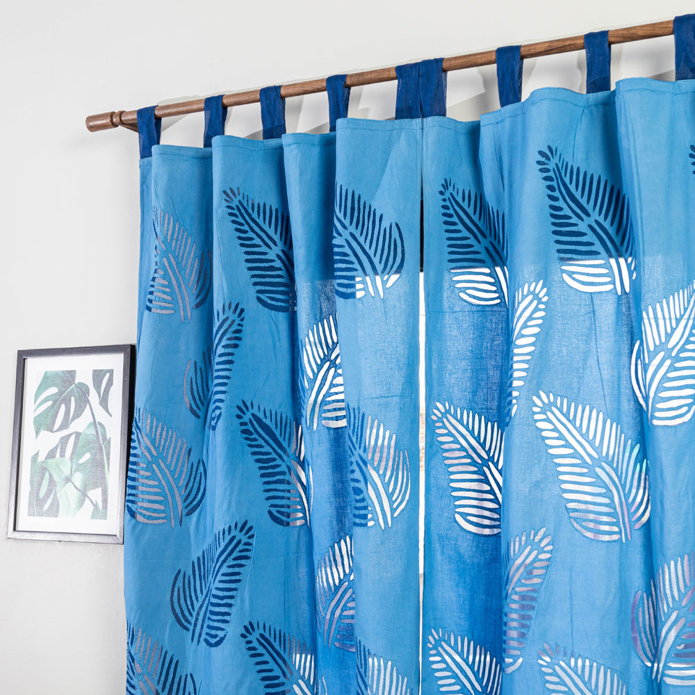 Applique Leaves Cutwork Door Curtain from Barmer (7 x 3.5 feet) (single piece)