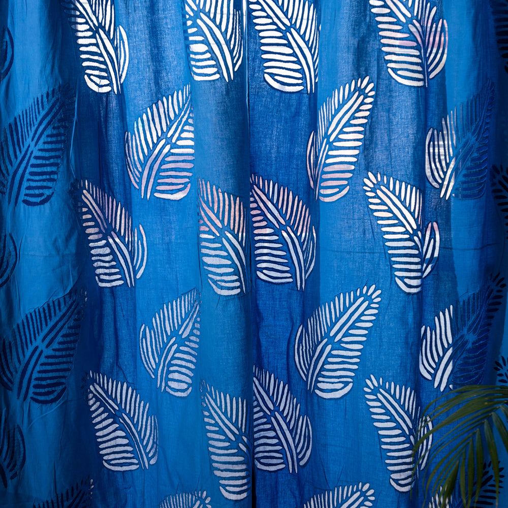 Applique Leaves Cutwork Door Curtain from Barmer (7 x 3.5 feet) (single piece)