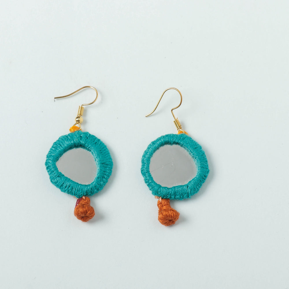 Handmade Mirror & Threadwork Earrings