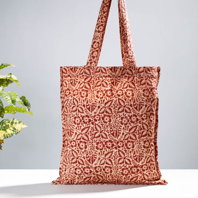 Pedana Kalamkari Block Printed Natural Dyed Cotton Shopping Bag