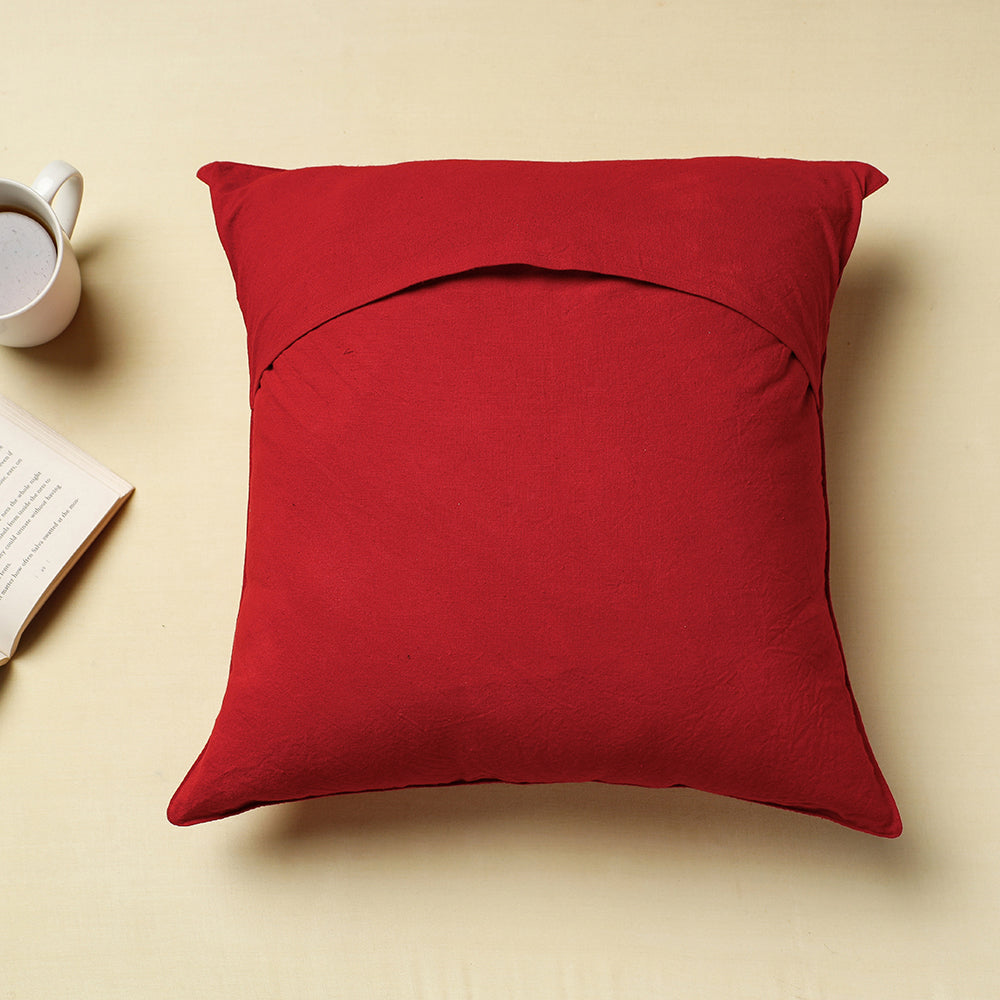Urmul Kashida Stitch Handloom Cotton Cushion Cover (16 x 16 in)