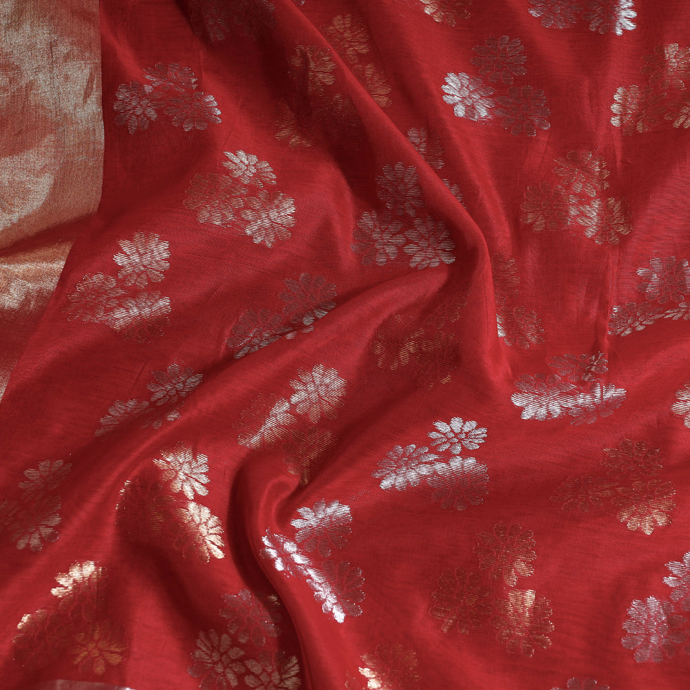 Traditional Chanderi Silk Buti Handloom Zari Work Saree by Rauph Khan