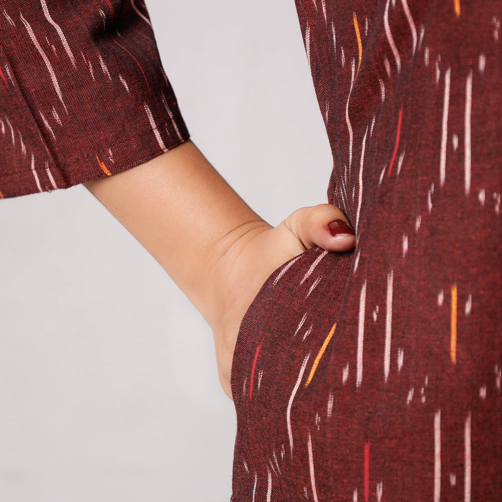 iTokri Casuals - Ikat Weave Cotton Long Kurta
