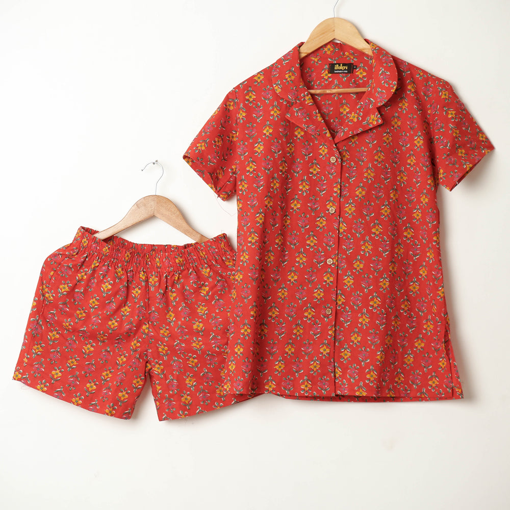 Sanganeri Block Printed Cotton Night Suit