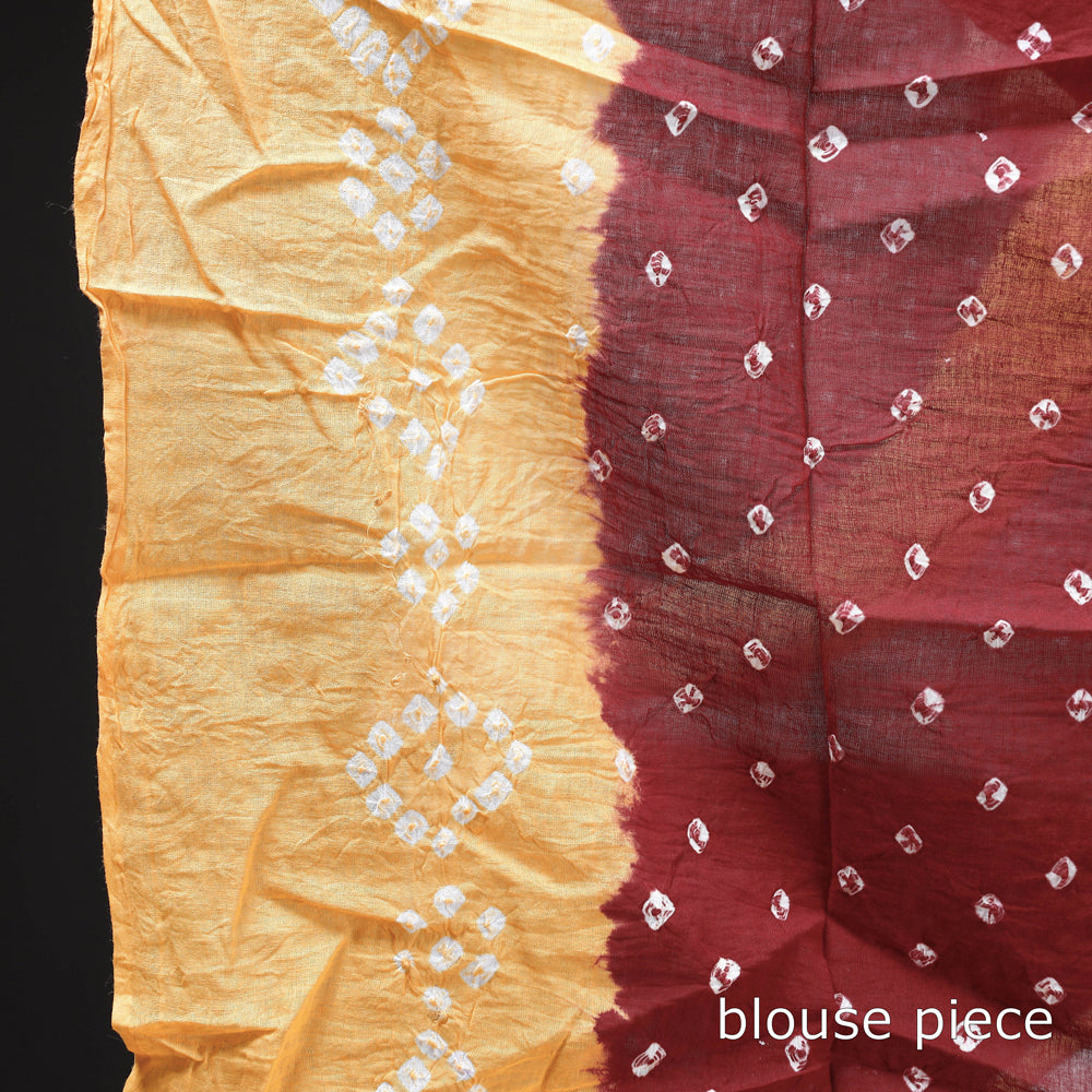 Kutchi Bandhani Cotton Saree with Blouse Piece