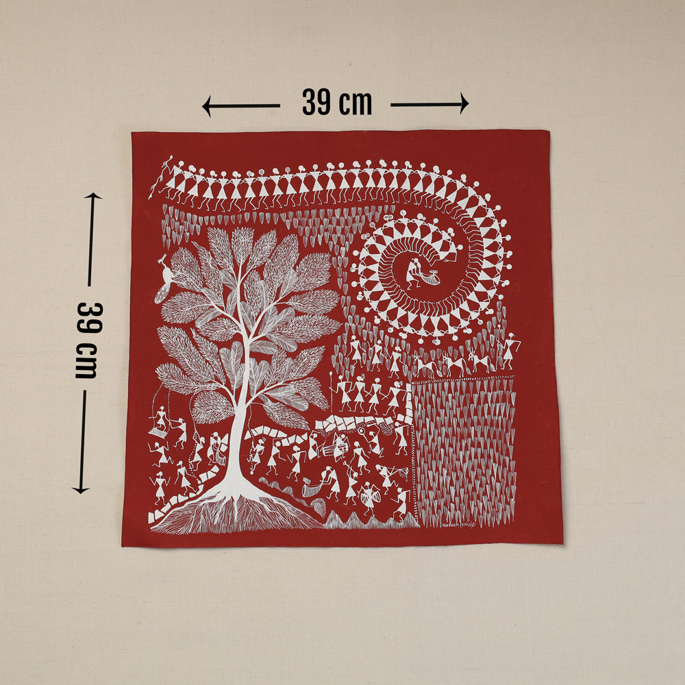 Traditional Warli Painting by Raah Creations (15 x 15 in)