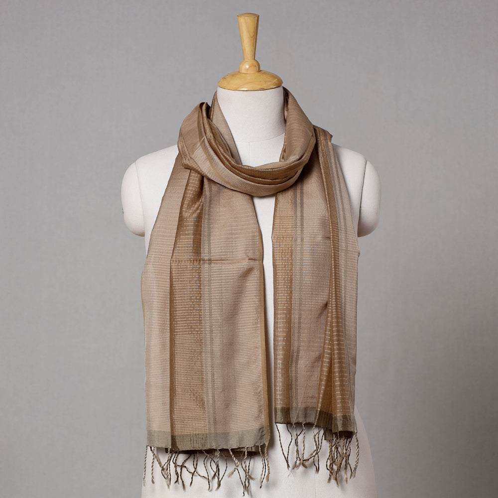 Traditional Mulberry Silk Handloom Stole with Tassels