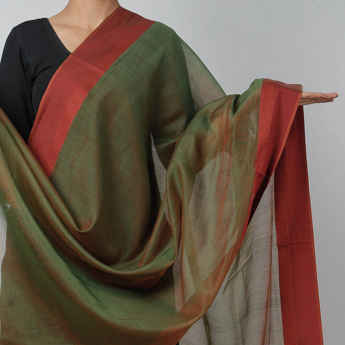 Traditional Maheshwari Silk Handloom Zari Work Dupatta