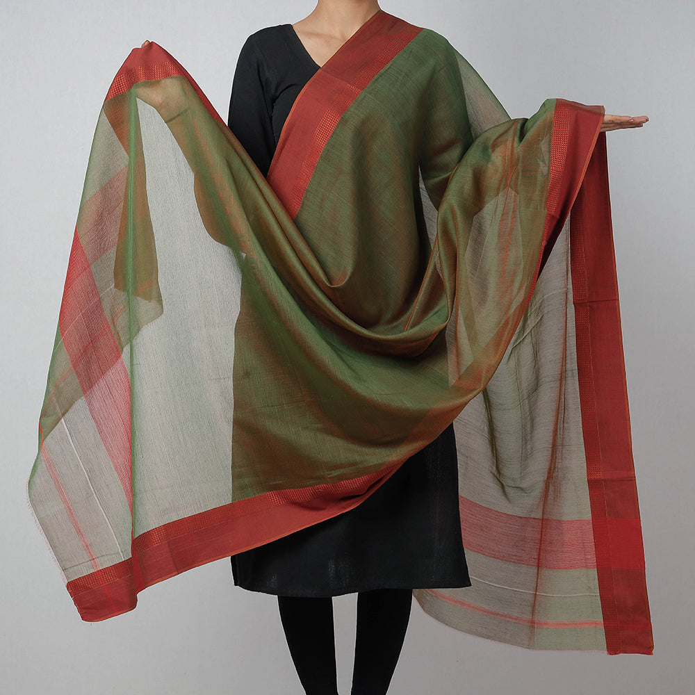 Traditional Maheshwari Silk Handloom Zari Work Dupatta
