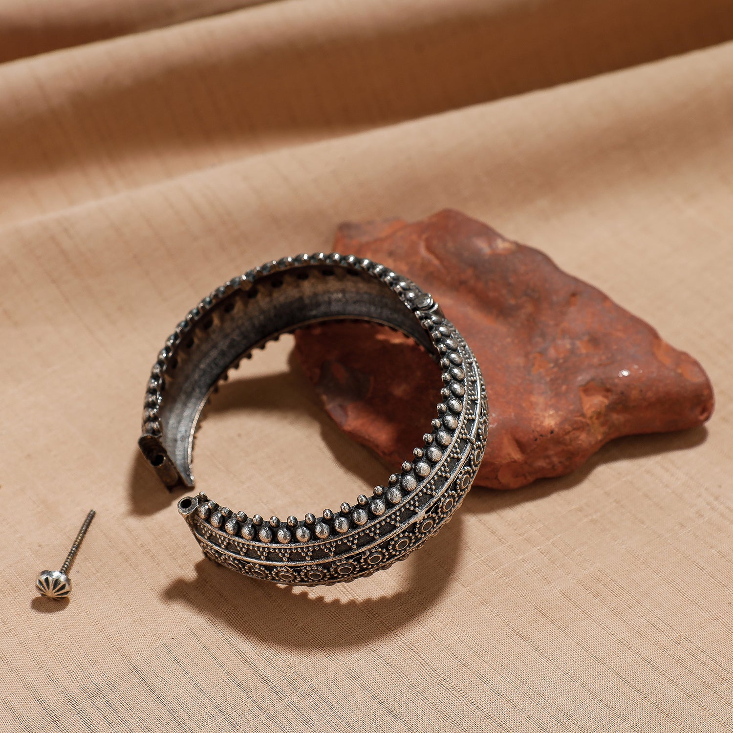 Antique Finish Oxidised German Silver Bangle / Kada / Bracelet
