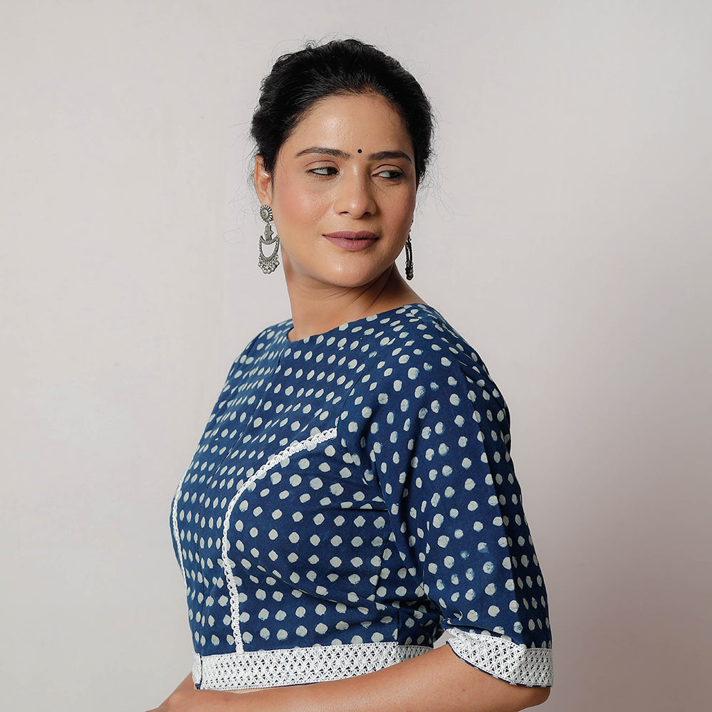 Bagru Dabu Block Printed Cotton Stitched Blouse