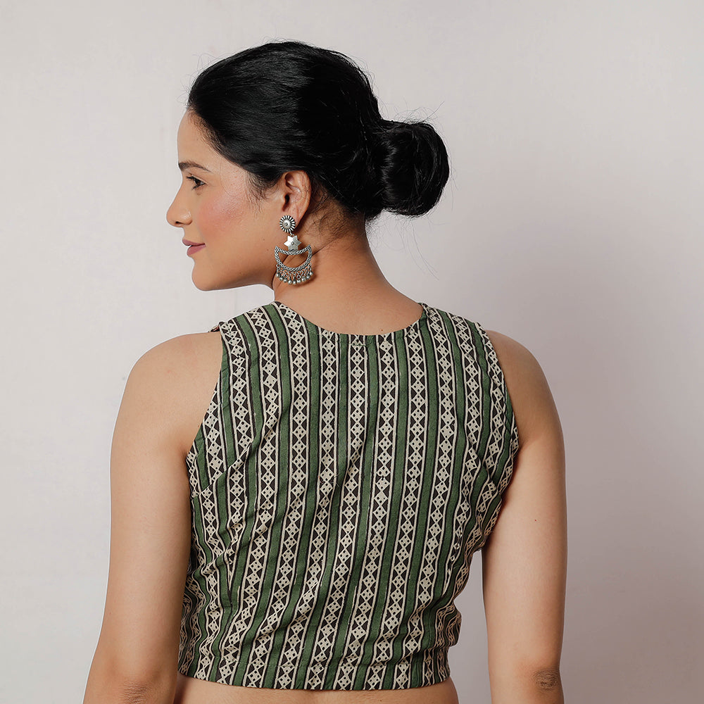 Bagru Dabu Block Printed Cotton Stitched Blouse