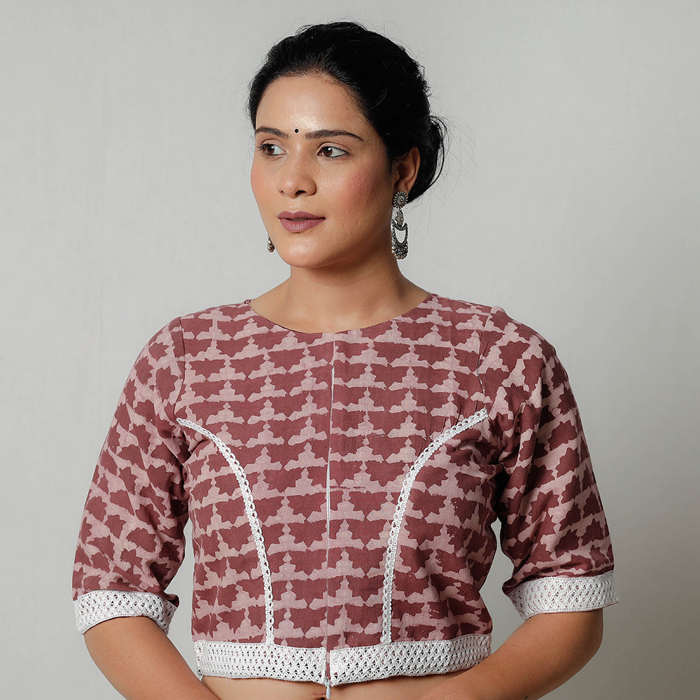 Bagru Dabu Block Printed Cotton Stitched Blouse