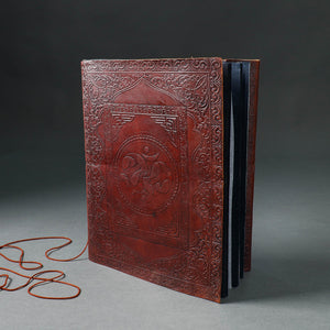 Embossed Leather Cover Handmade Paper Photo Album (13 x 10 in)
