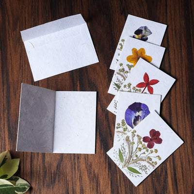 Flower Art Handmade Paper Greeting Cards (Set of 6)