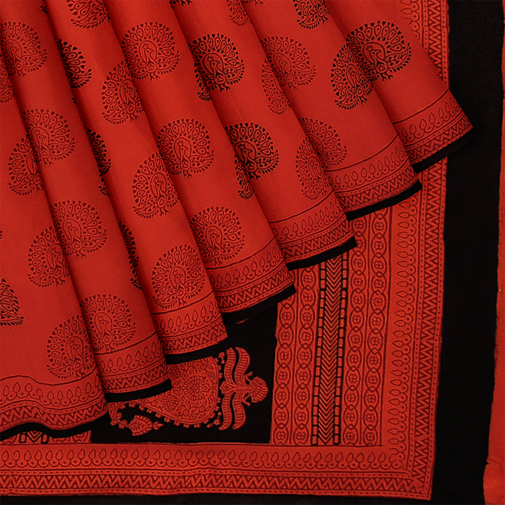 Bagh Hand Block Printing Natural Dyed Cotton Saree