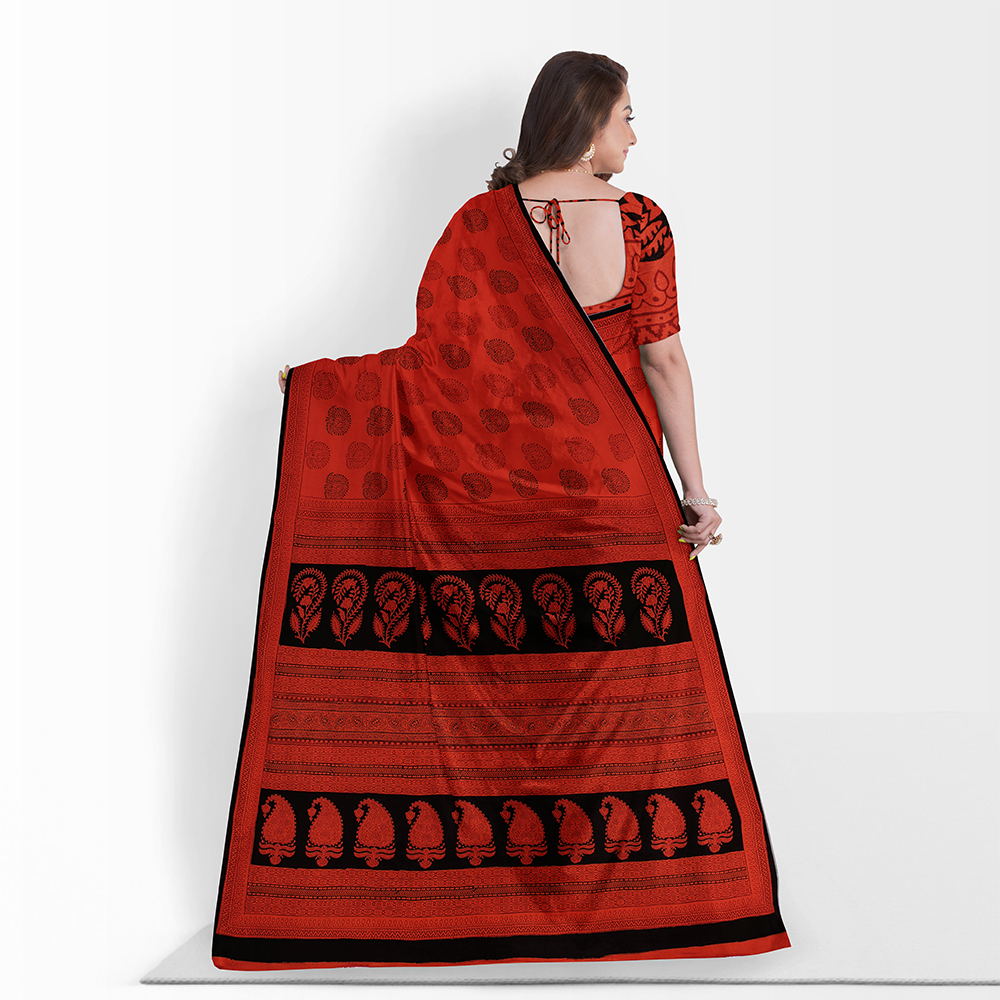 Bagh Hand Block Printing Natural Dyed Cotton Saree
