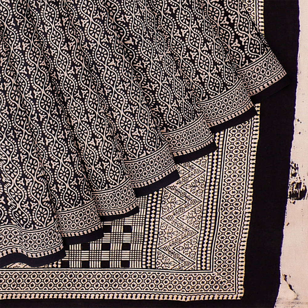 Bagh Hand Block Printing Natural Dyed Cotton Saree