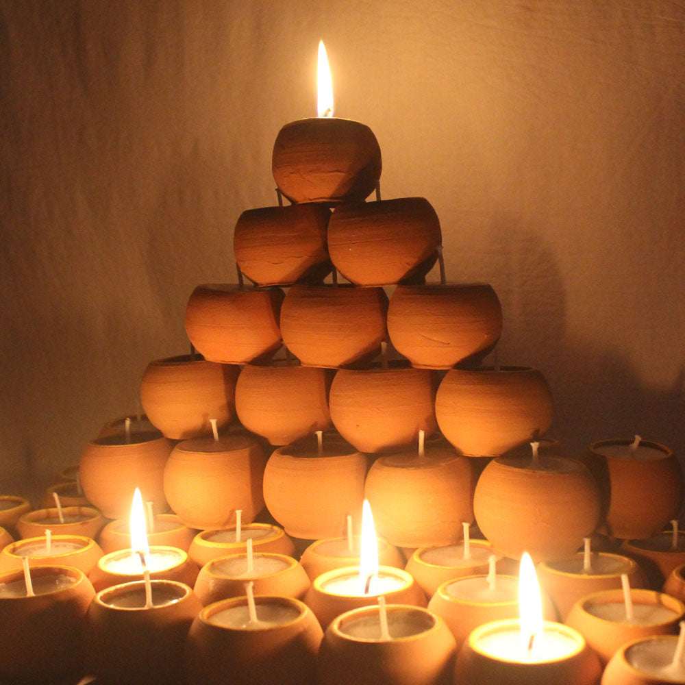 Terracotta Handmade BALL Candle (Set of 50)