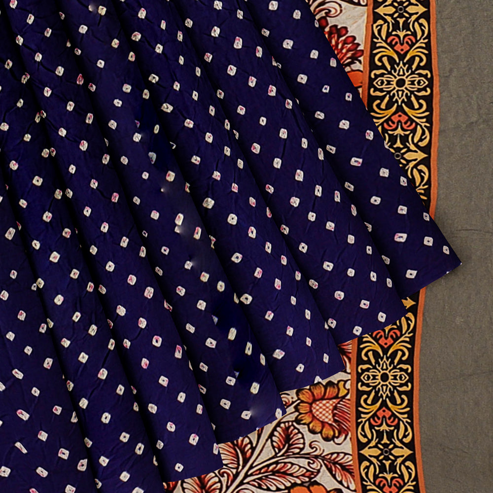 Kutch Bandhani Tie-Dye Modal Silk Pichwai Printing Saree