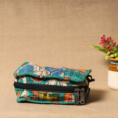 Printed Cotton Fabric 4 Pockets Jewelry Bag