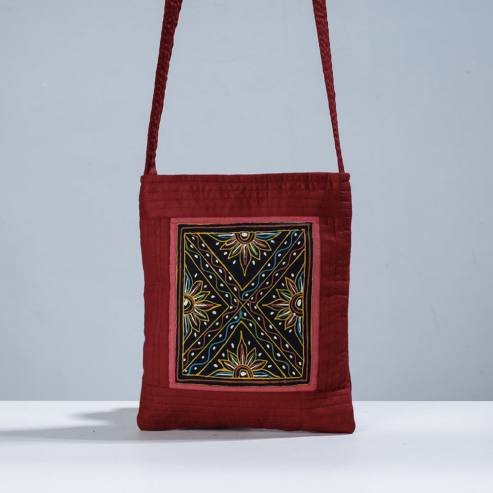 Traditional Rogan Hand Painted Cotton Sling Bag