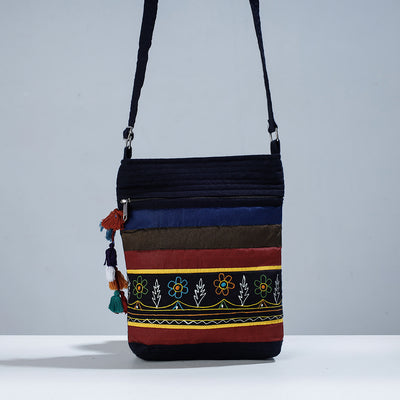 Traditional Rogan Hand Painted Silk Sling Bag