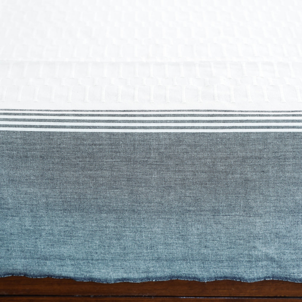 Pure Cotton Handloom Single Bedcover from Bijnor by Nizam (91 x 61 in)