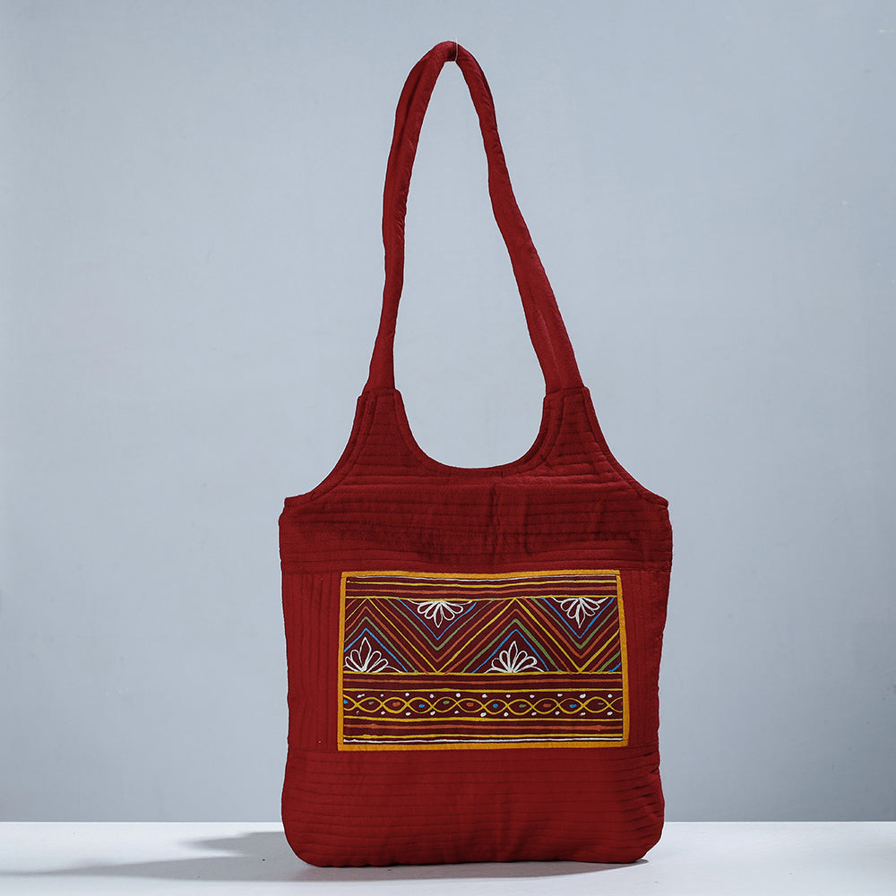 Traditional Rogan Hand Painted Mashru Shoulder Bag