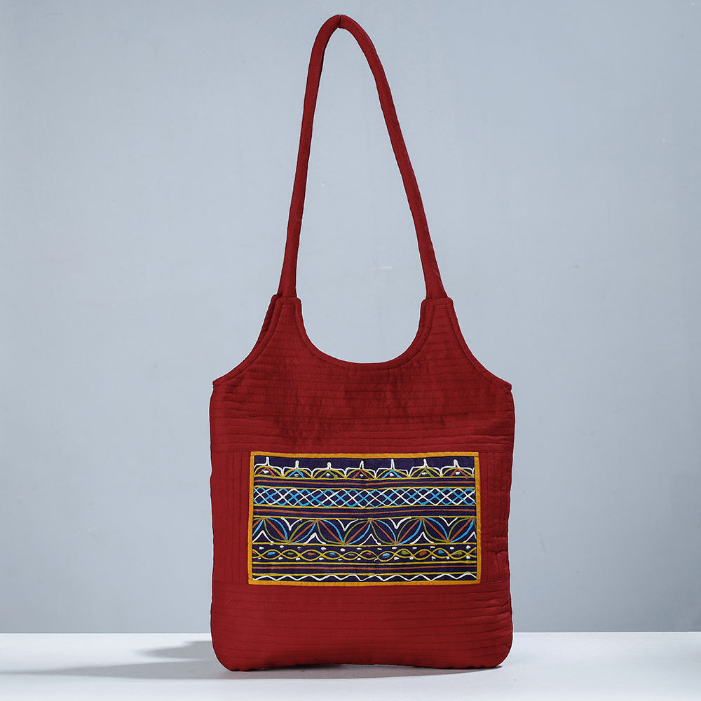 Traditional Rogan Hand Painted Mashru Shoulder Bag