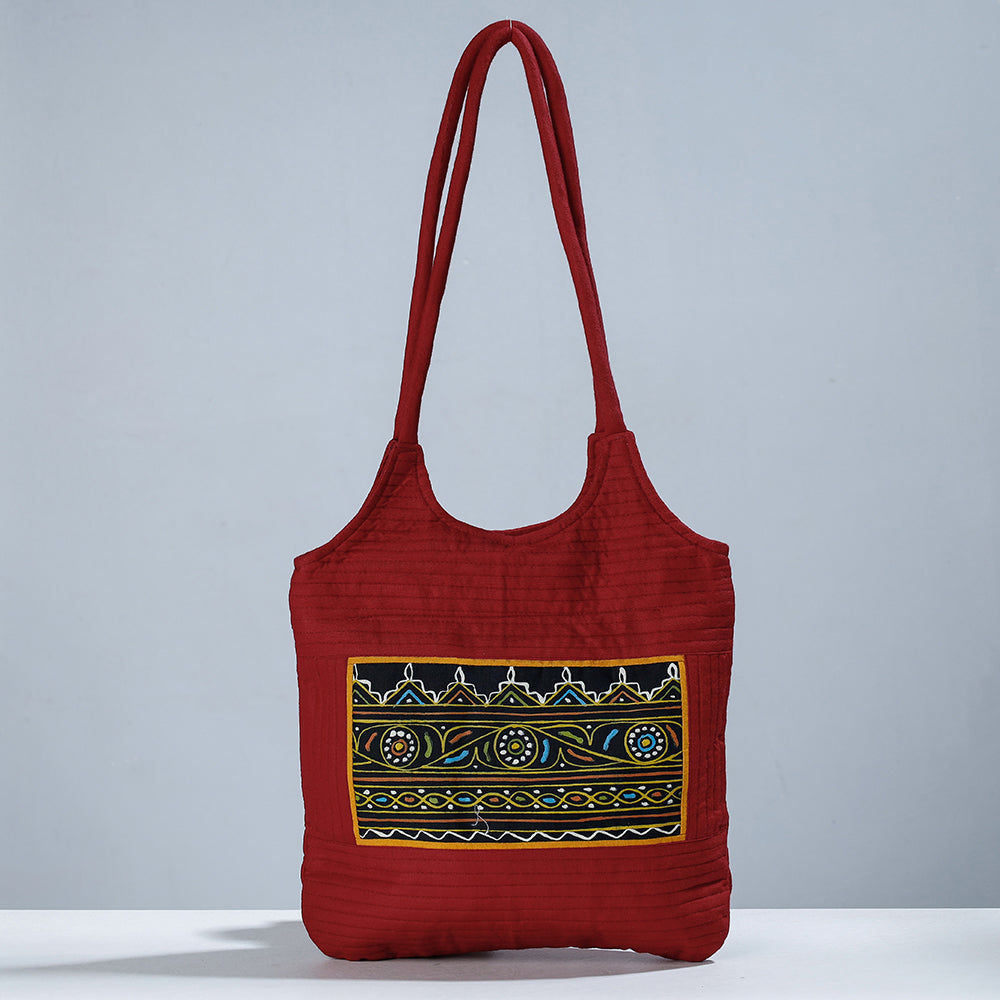Traditional Rogan Hand Painted Mashru Shoulder Bag