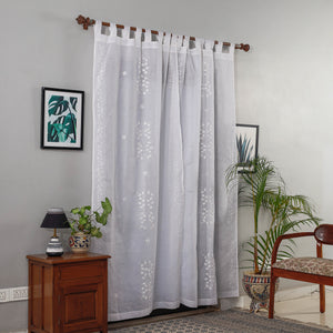 Applique Flower Cutwork Cotton Door Curtain from Rampur (7 x 3 feet) (single piece)