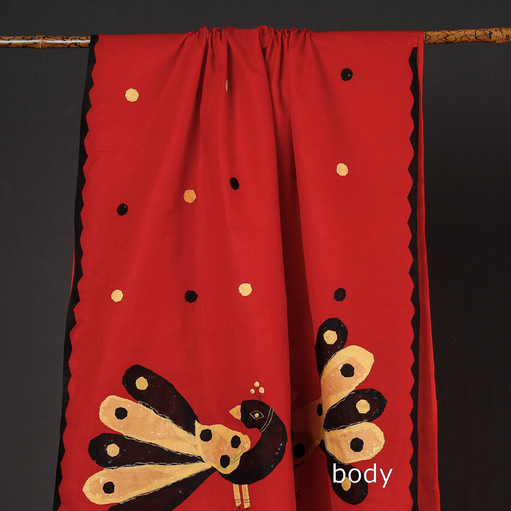 Applique Patti Kaam Pure Cotton Saree from Rampur