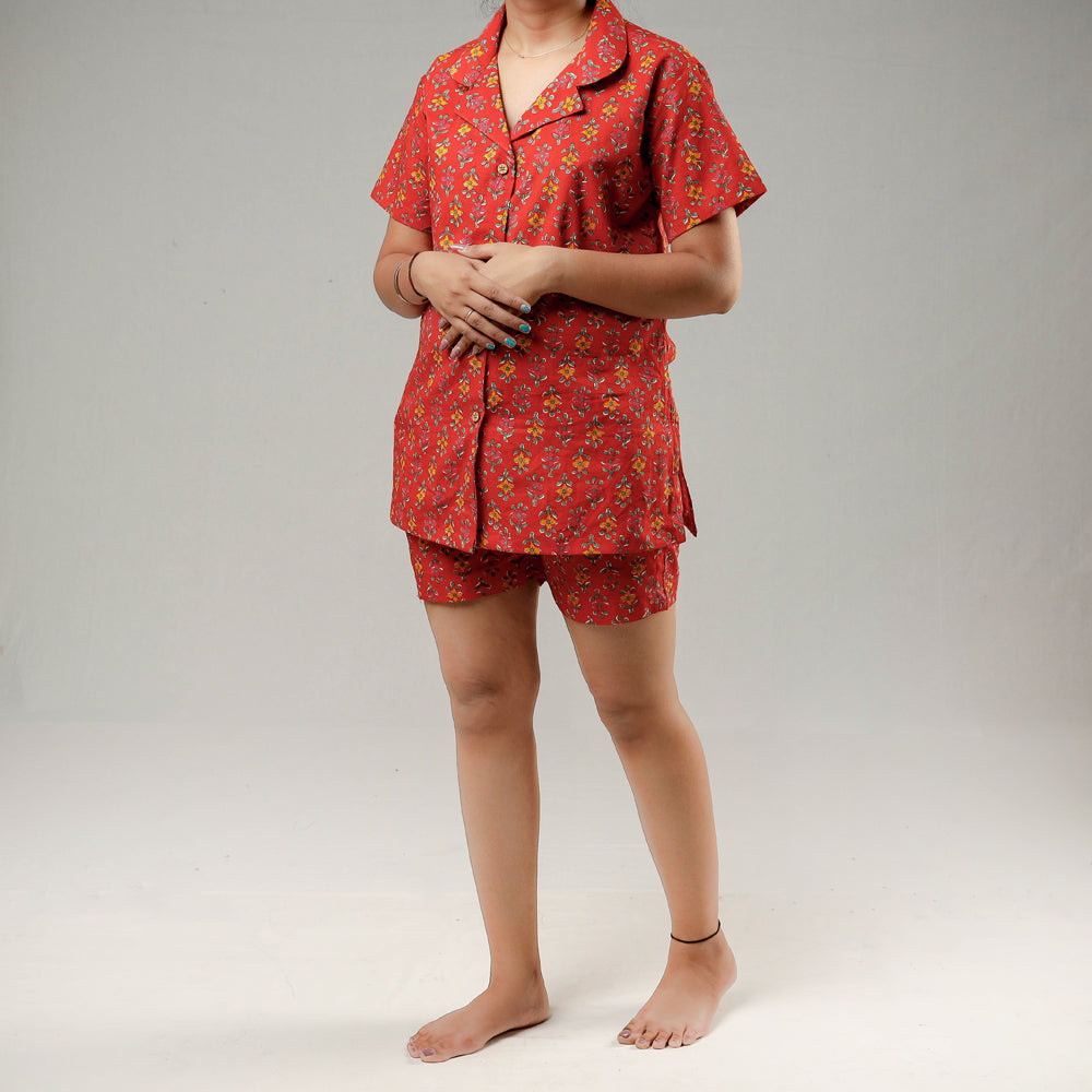 Sanganeri Block Printed Cotton Night Suit