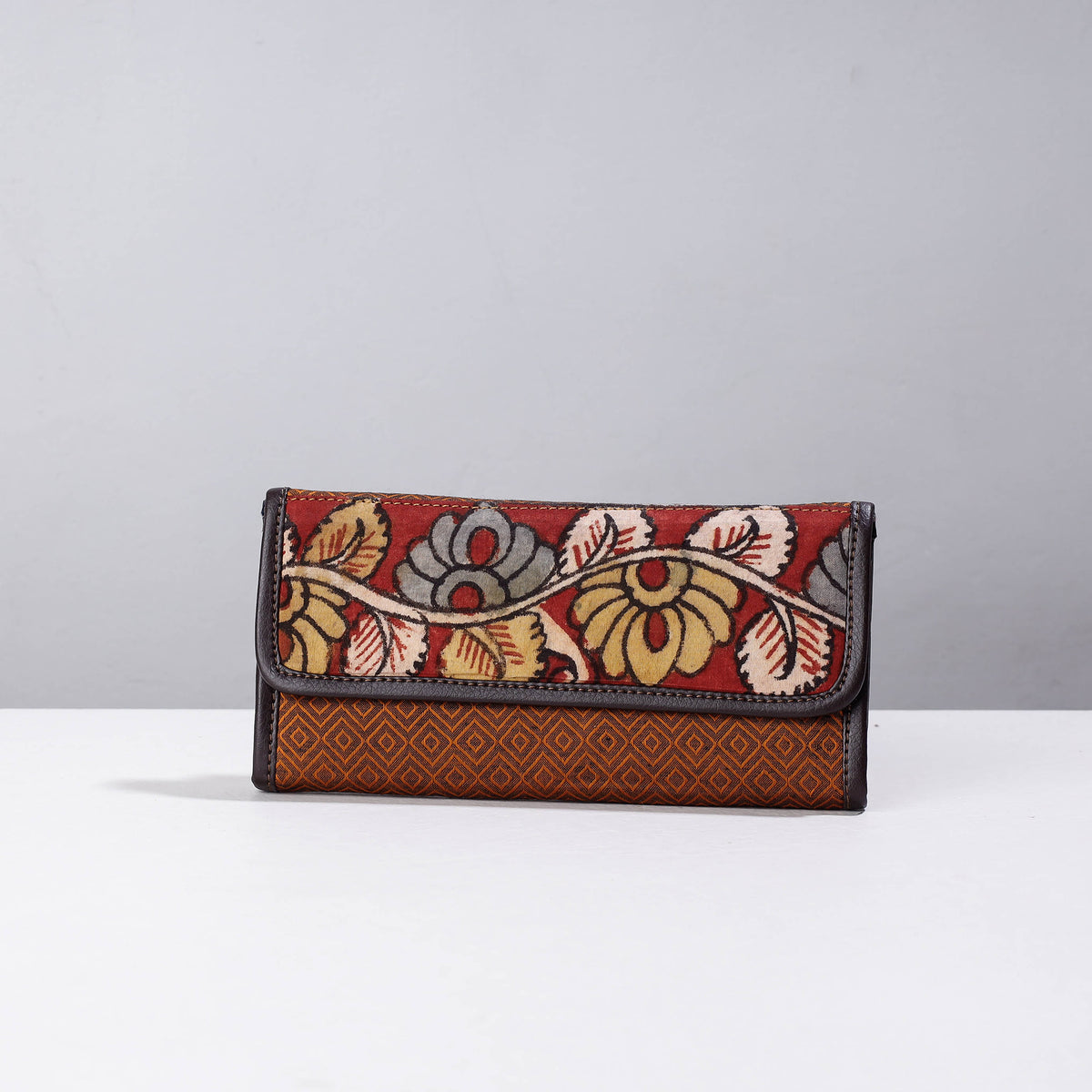 Handpainted Kalamkari Natural Dyed Cotton Clutch