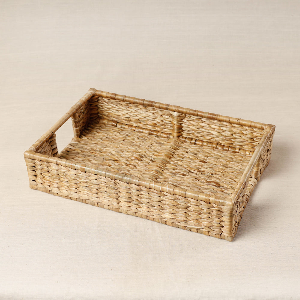 Handmade Organic Water Hyacinth Rectangular Tray from Assam