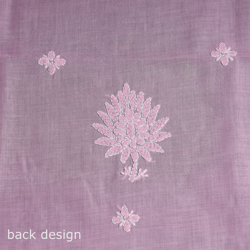 Chikankari Hand Embroidered Chanderi Silk Kurti Material