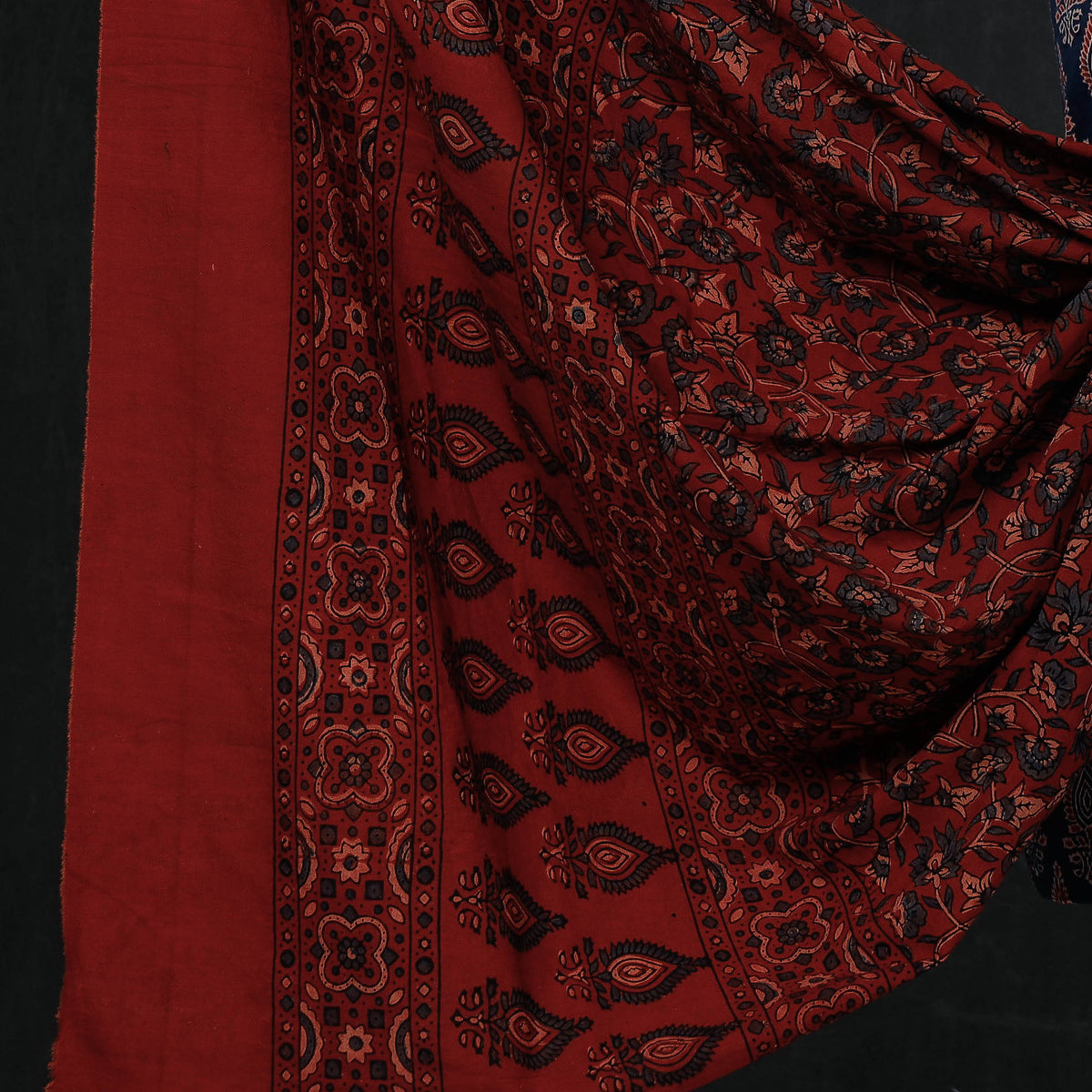 3pc Ajrakh Block Printed Cotton Suit Material Set