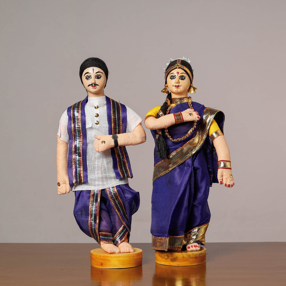 Traditional Handmade South Indian Couple Dolls