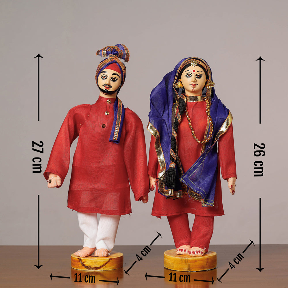 Traditional Handmade Punjabi Couple Dolls