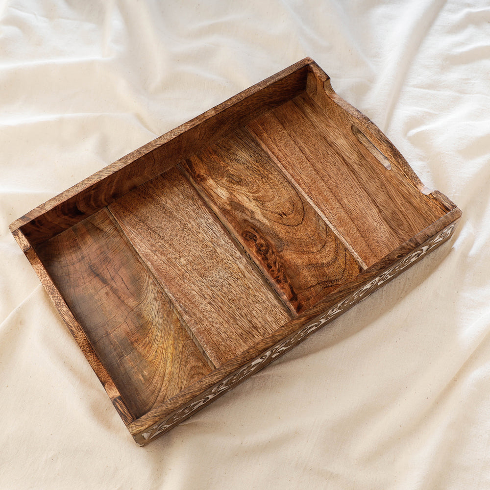 Handcrafted Mango Wooden Serving Tray (15 x 10 in)