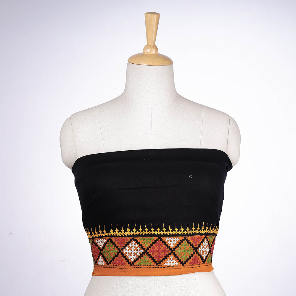 Bengal Kantha Embroidered Kutch Design Pure Cotton Blouse Piece