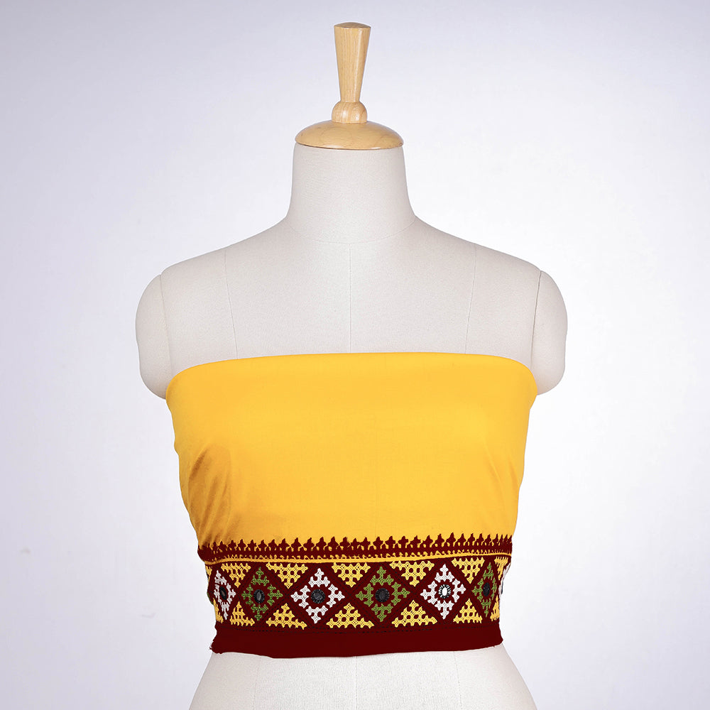 Bengal Kantha Embroidered Kutch Design Pure Cotton Blouse Piece